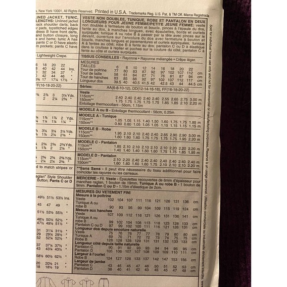 McCalls Sewing pattern4093 suit sewing pattern sz16 18 20 22 - Picture 6 of 6